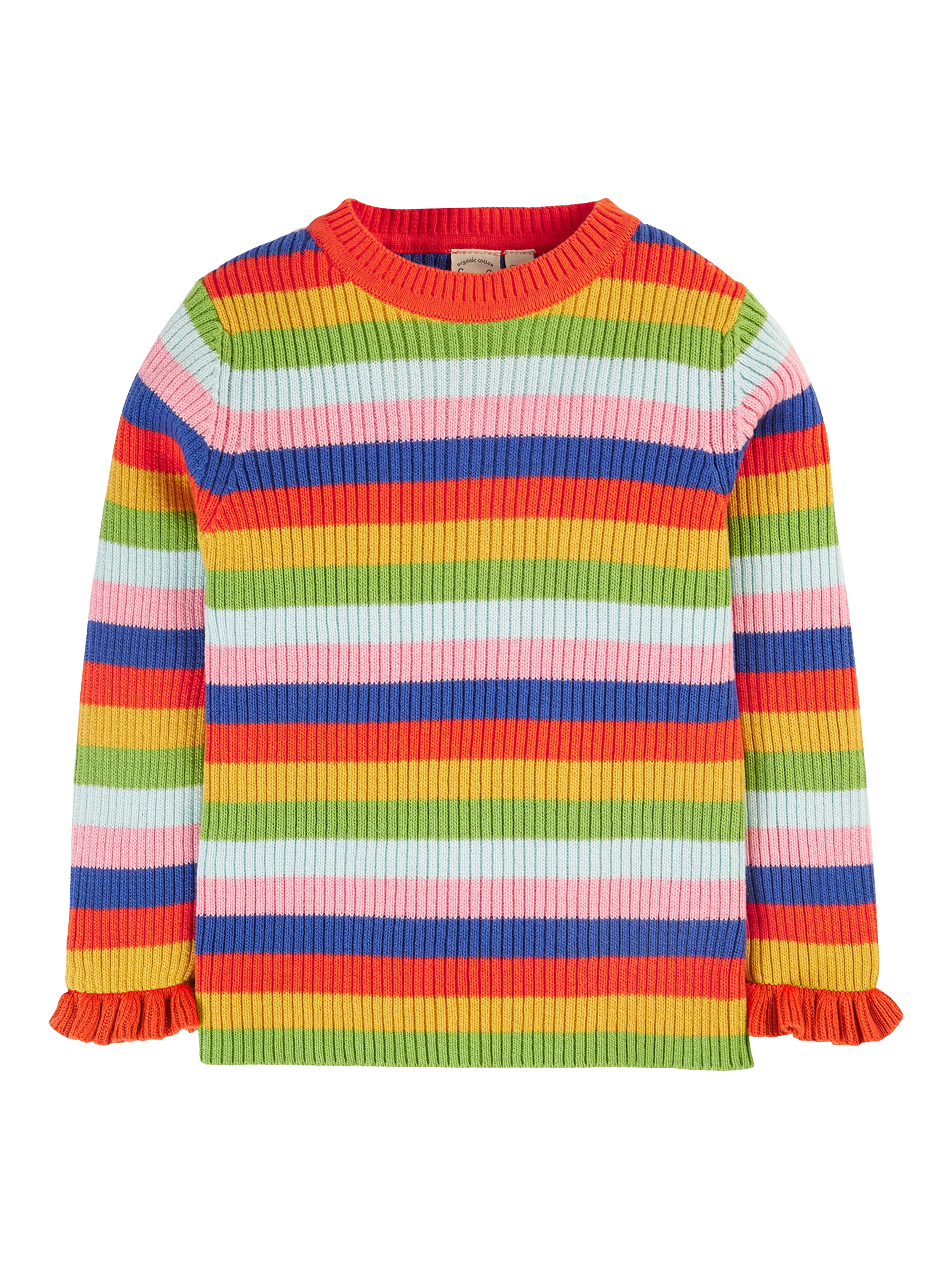 Frugi Kids' Zoe Knitted Jumper, Retro Stripe - McGrocer