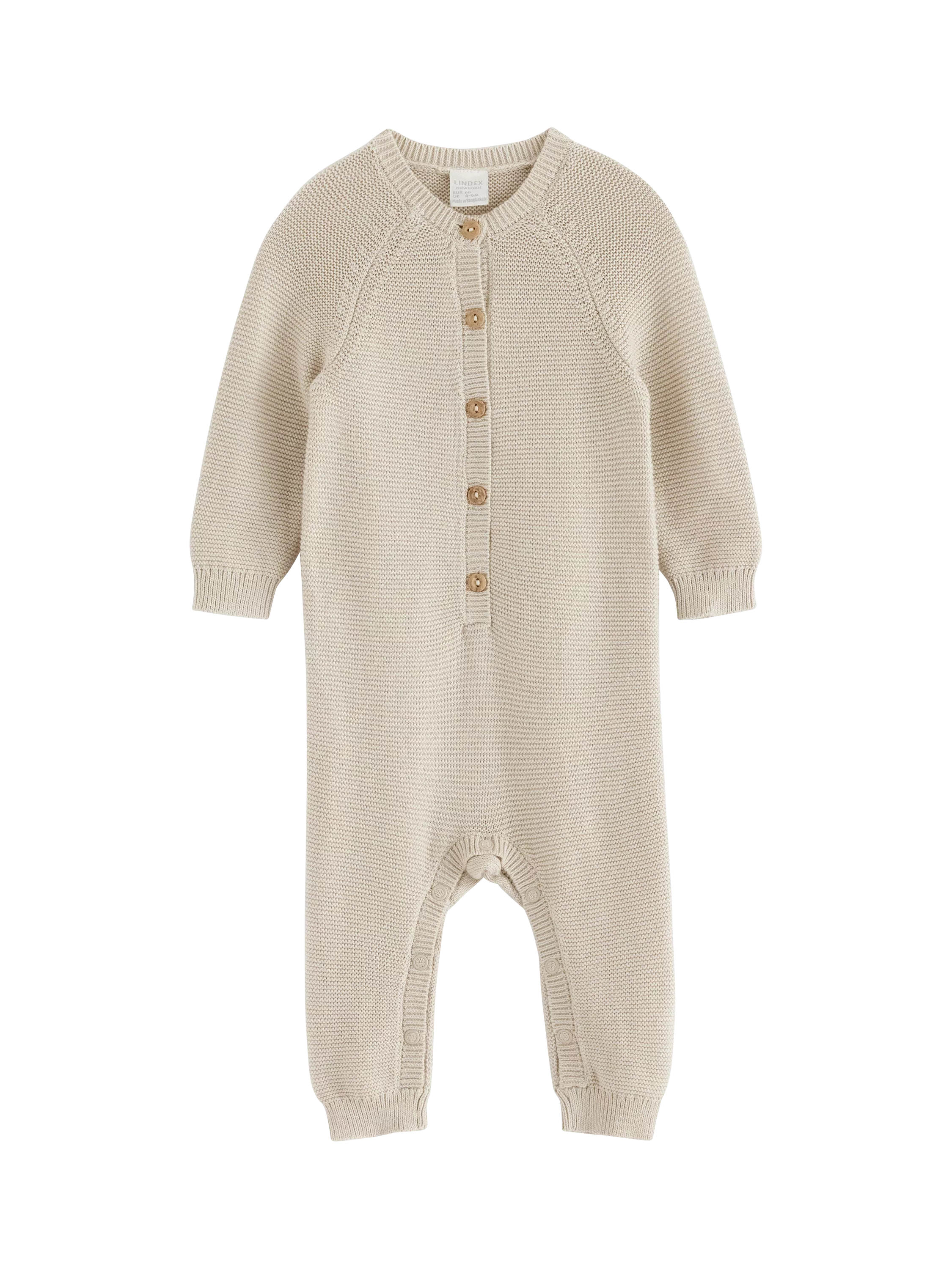 Lindex Baby Organic Cotton Knit Onesie, Light Beige - McGrocer
