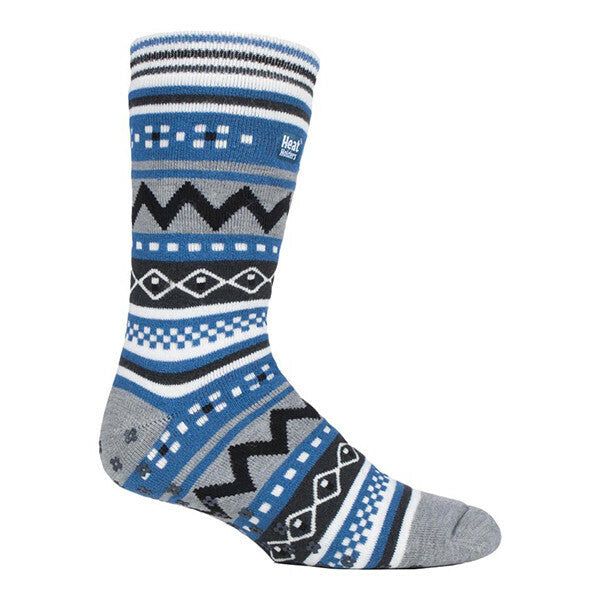 Heat Holders Mens Nordic Thermal Slipper Socks 6-11 UK Grey / Denim / 1EA
