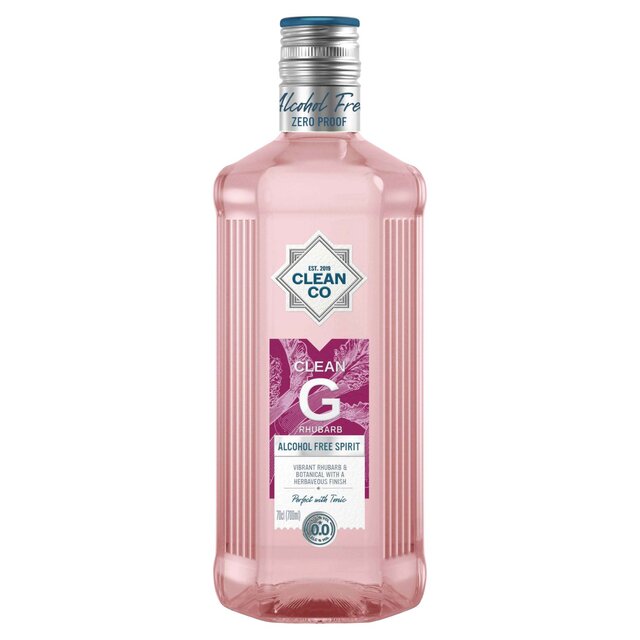 CleanCo Clean G Rhubarb Alcohol Free Gin Alternative 0.0% ABV   70cl - McGrocer