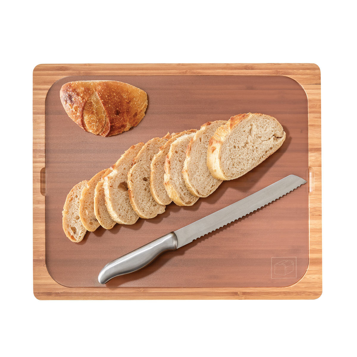 Seville Classics Bamboo Cutting Board with 7 Colour Coded Chopping Mats - McGrocer