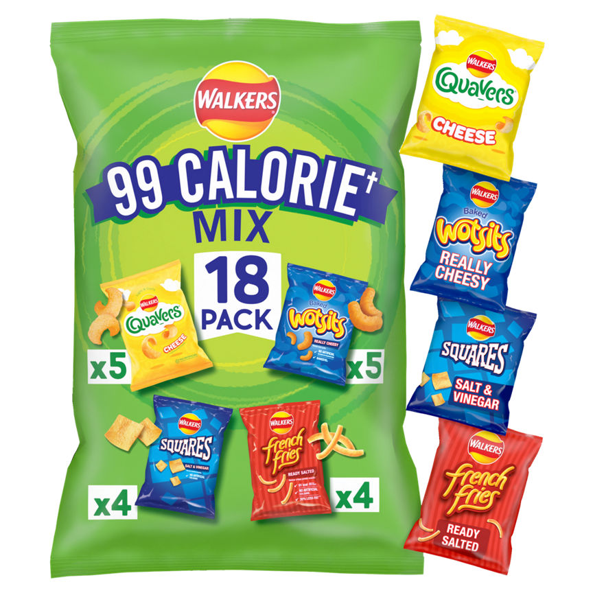 Walkers 99 Calorie Mix Multipack Snacks Crisps 18 Pack - McGrocer