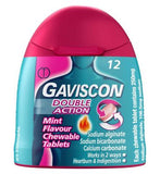 Gaviscon Double Action Heartburn  Indigestion Mint Flavour Chewable Tablets x12