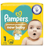 Pampers New Baby Size 1 22 Newborn Nappies 2kg-5kg Carry Pack