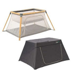 Tutti Bambini 3-In-1 Cozee Go Travel Cot And Playpen Day  Night Bundle Scandinavian WalnutEcru