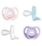 Tommee Tippee Ultra-Light Soothers 0-6m 4 Pack Lilac Pink Blue  White