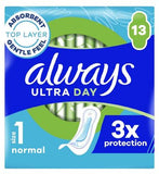 Always Ultra Day Sanitary Towels Normal Size 1 13 Pads Super Absorbent And Ultra Thin For Menstrual Periods