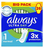 Always Ultra Day Sanitary Towels Normal Size 1 26 Pads Super Absorbent And Ultra Thin For Menstrual Periods
