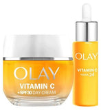 Olay Vitamin C Anti-Dark Spot SPF30 Day Cream 50ml  Vitamin C  AHA24 Day Serum 40ml Bundle