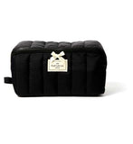 The Flat Lay Co Marshmallow Flat Lay Makeup Box Bag In Classic Black