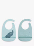 Done by Deer Deer Friends Silicone Bib, Pack of 2, Blue - McGrocer