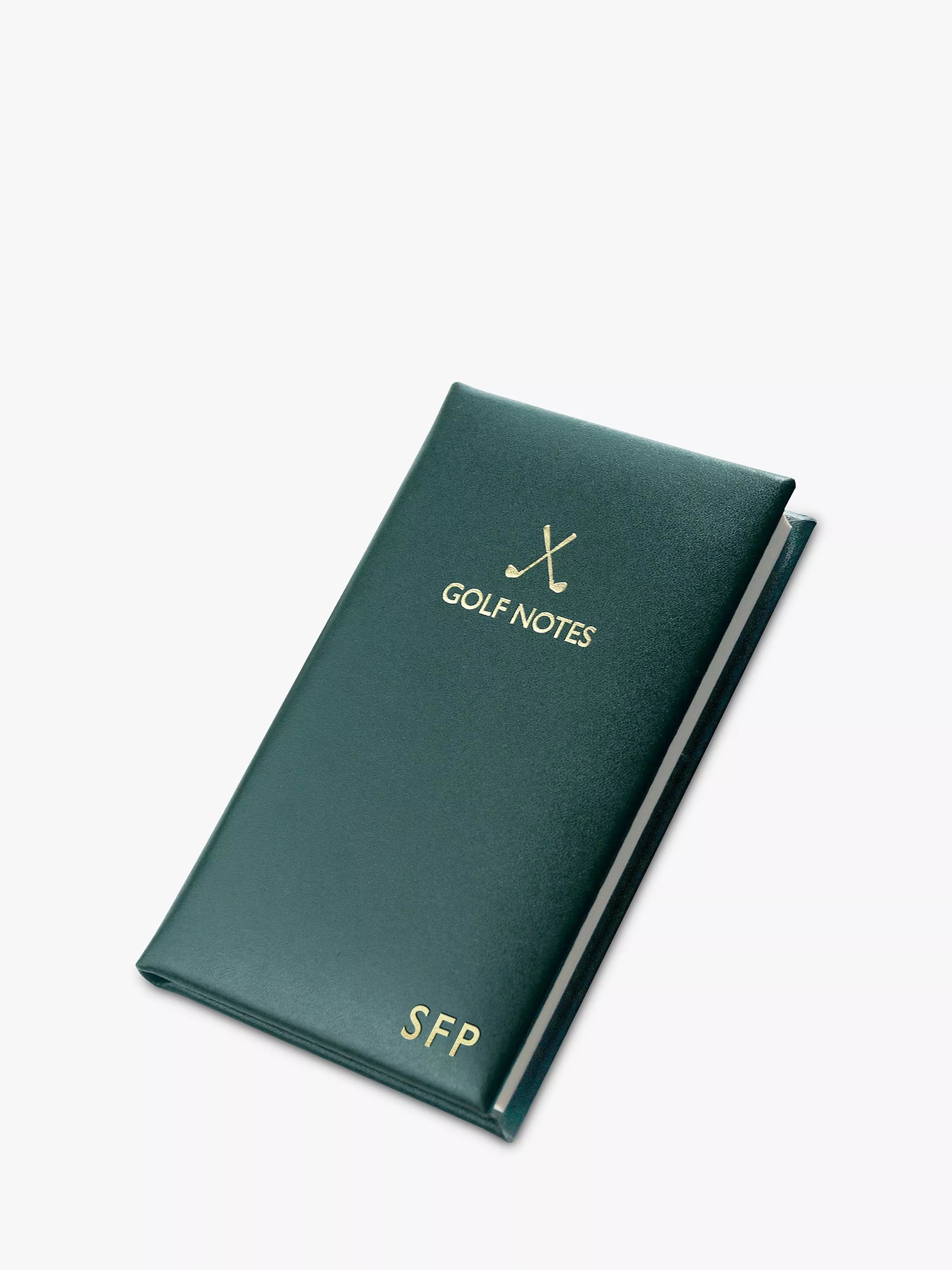 Treat Republic Personalised Luxury Leather Golf Notebook, Green - McGrocer
