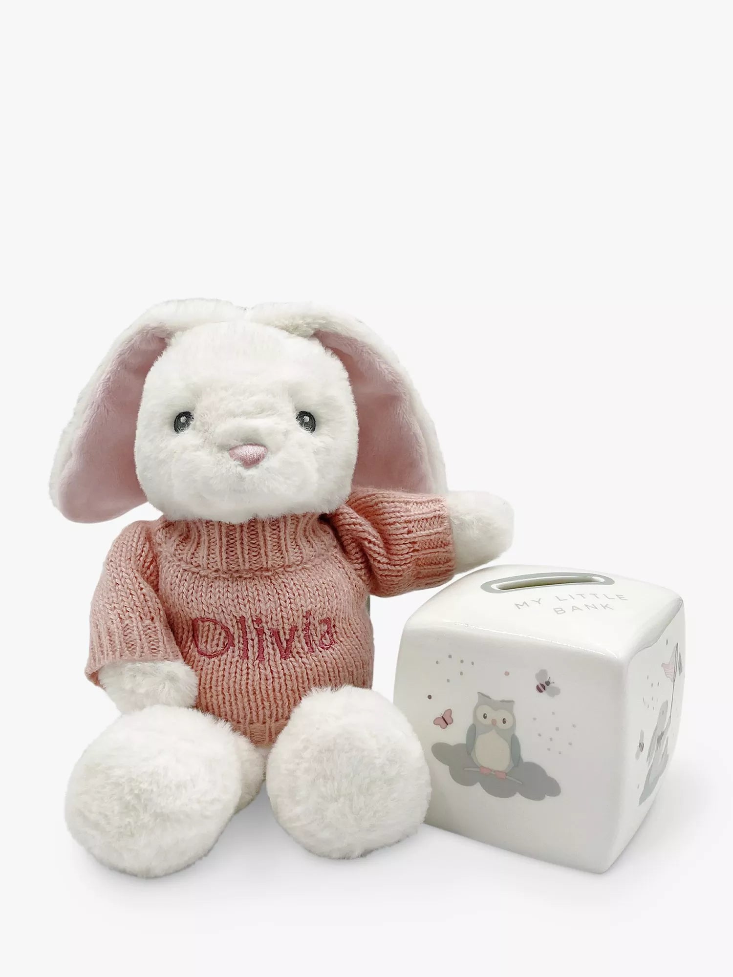 Babyblooms Personalised Bunny and Bone China Money Box - McGrocer