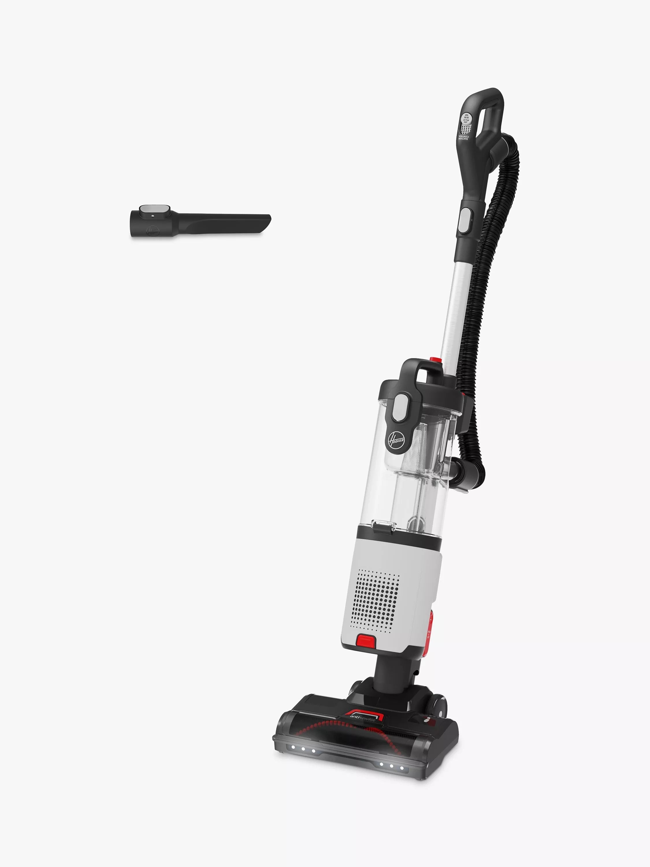 Hoover HL4 Upright Vacuum Cleaner with Anti-Twist, Moon Grey/Tulip Red - McGrocer