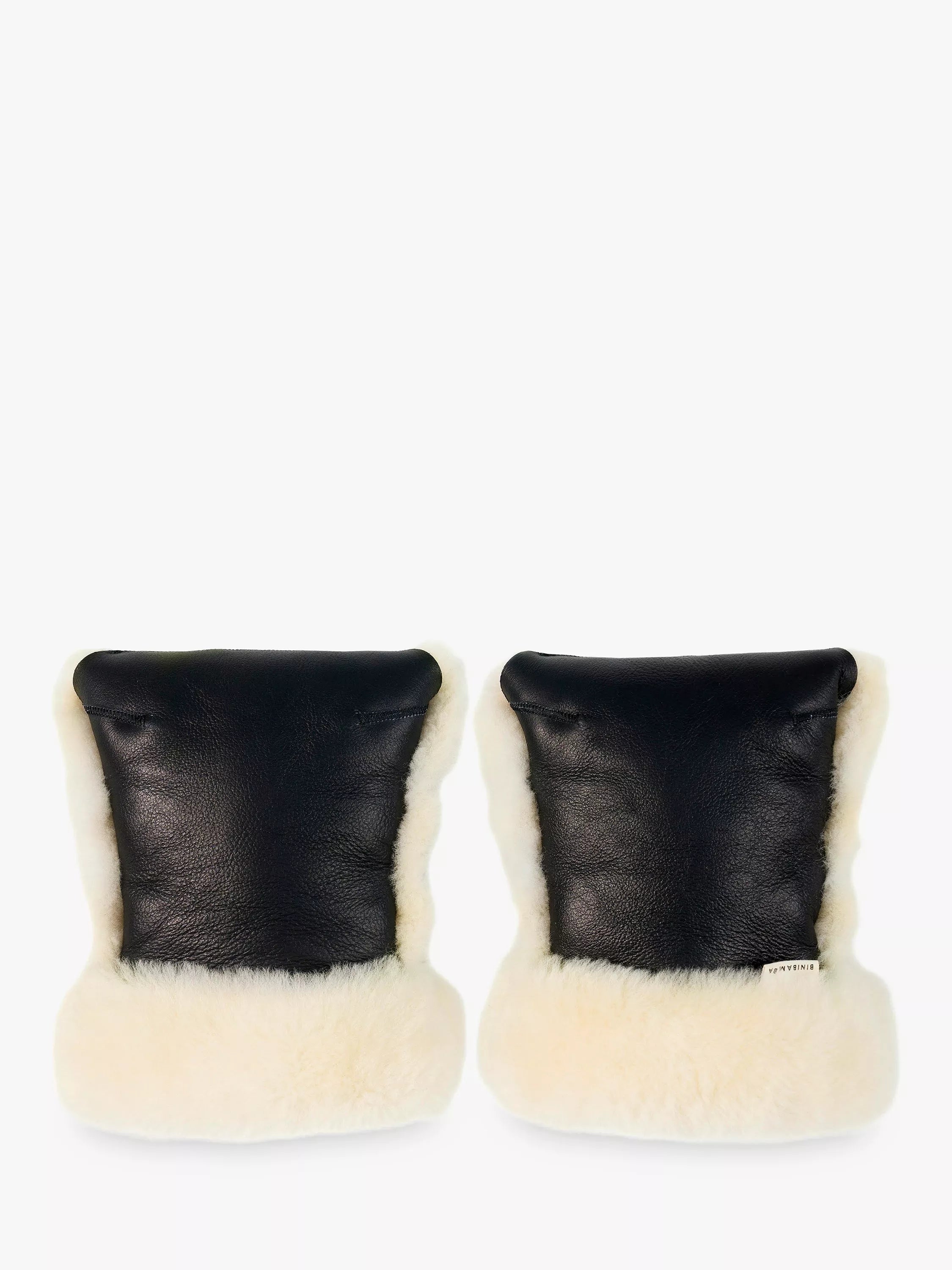 BINIBAMBA Coated Pram Mittens, Noir/Milk - McGrocer