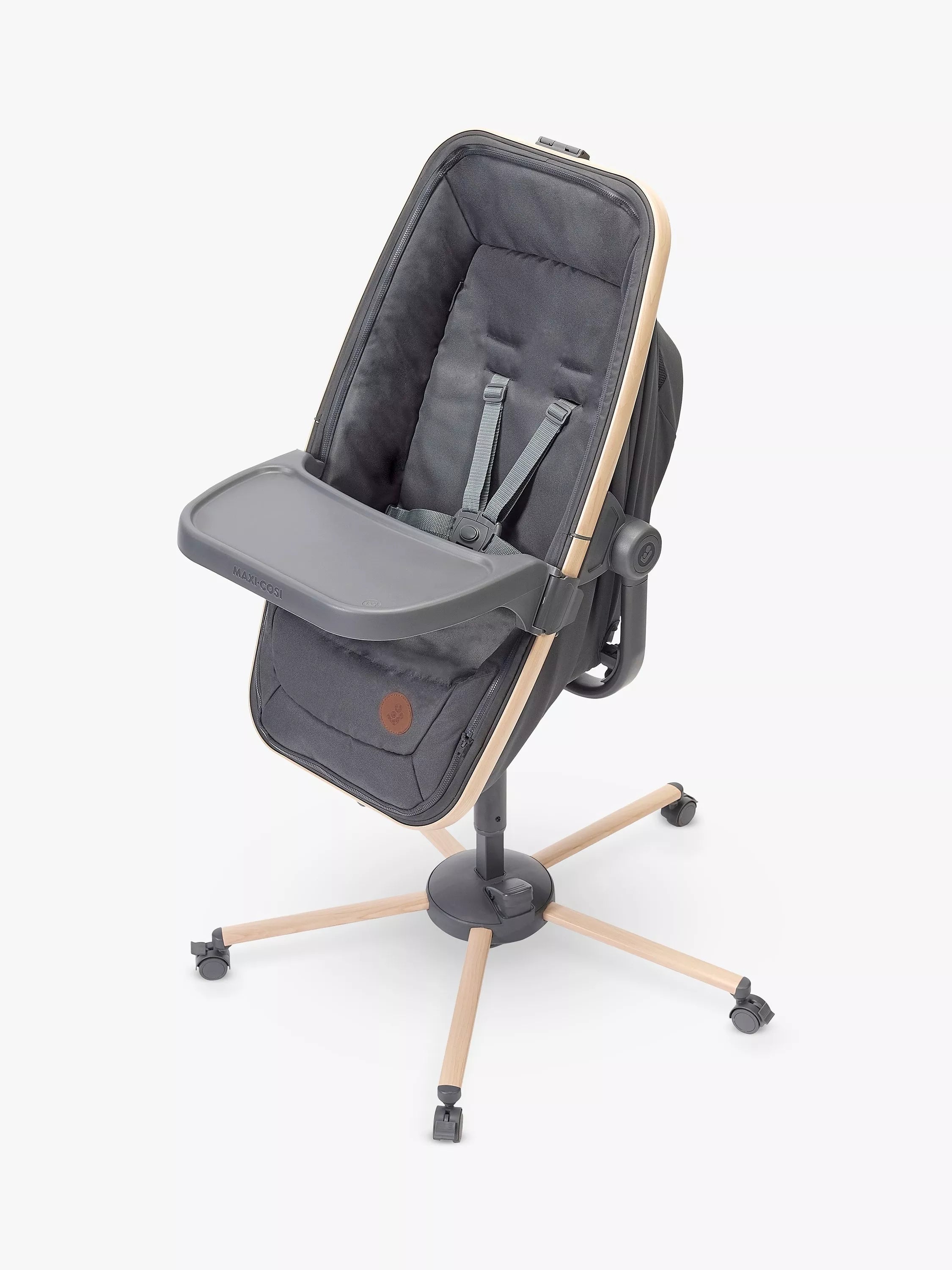 Maxi-Cosi Alba All-In-One Bassinet, Recliner and Highchair With Meal Kit Bundle, Graphite - McGrocer