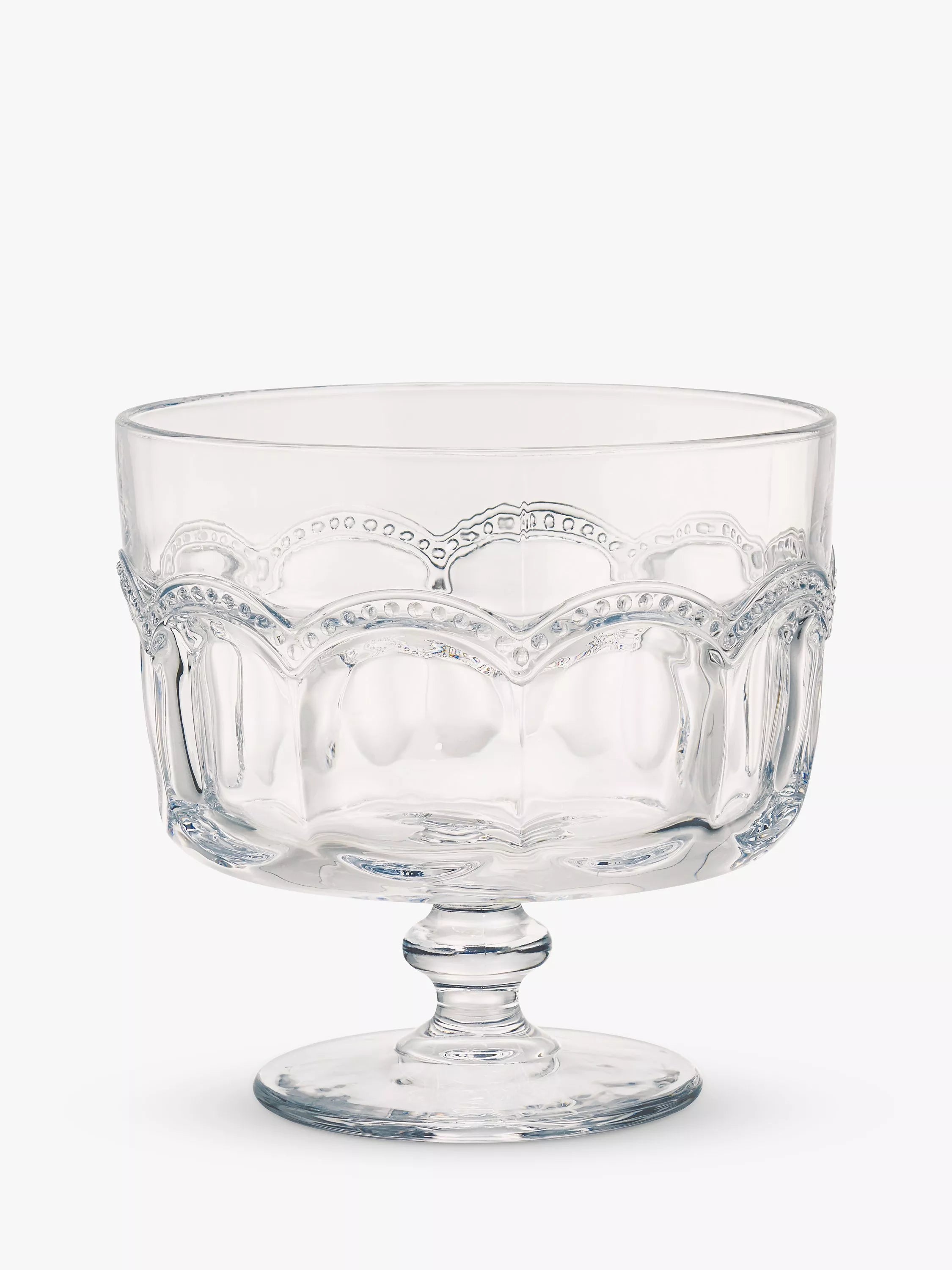 Artland Pearl Ridge Glass Trifle Bowl, 20cm, Clear - McGrocer
