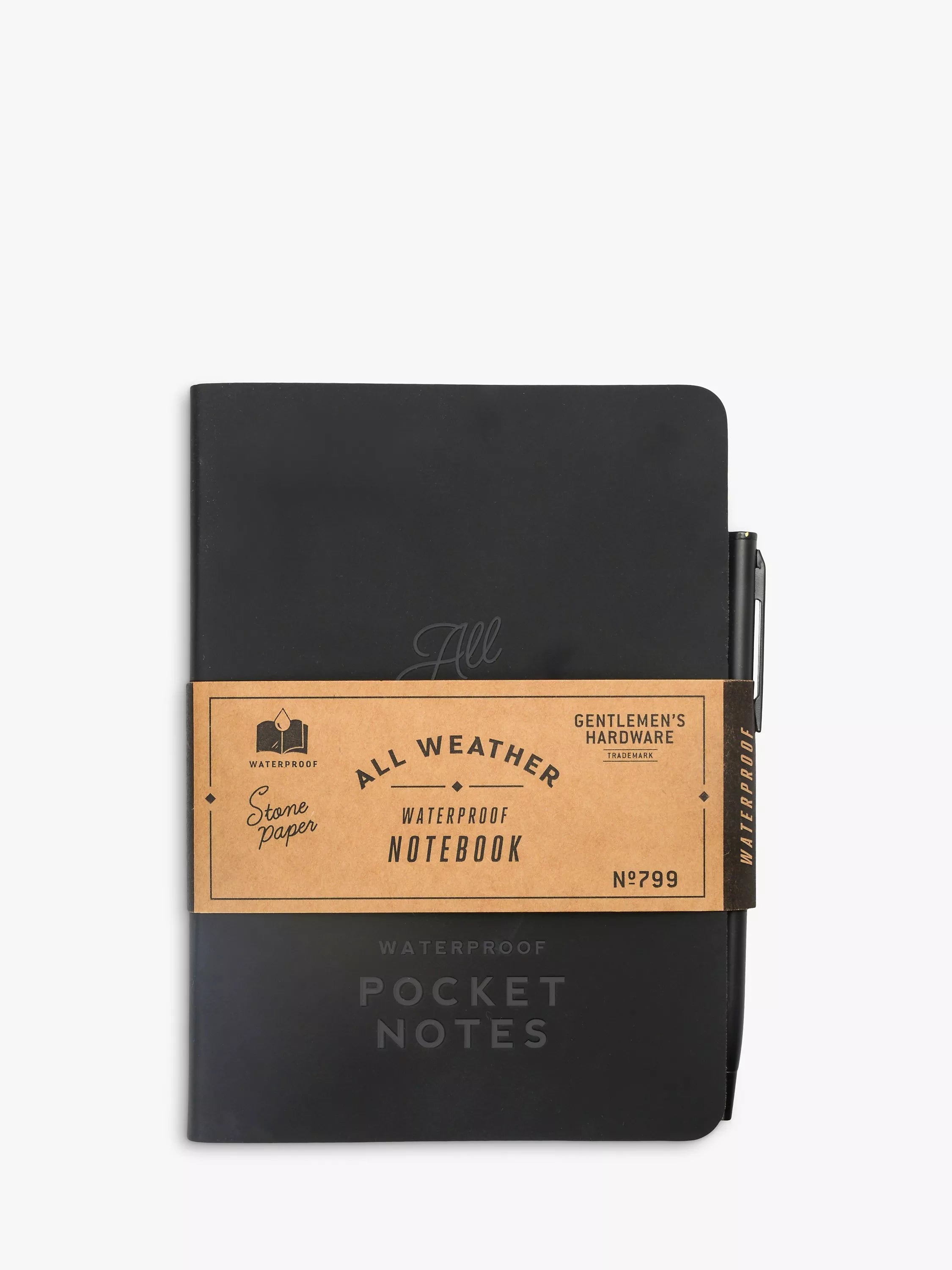 Gentlemen's Hardware All Weather Waterproof Notebook, Black - McGrocer