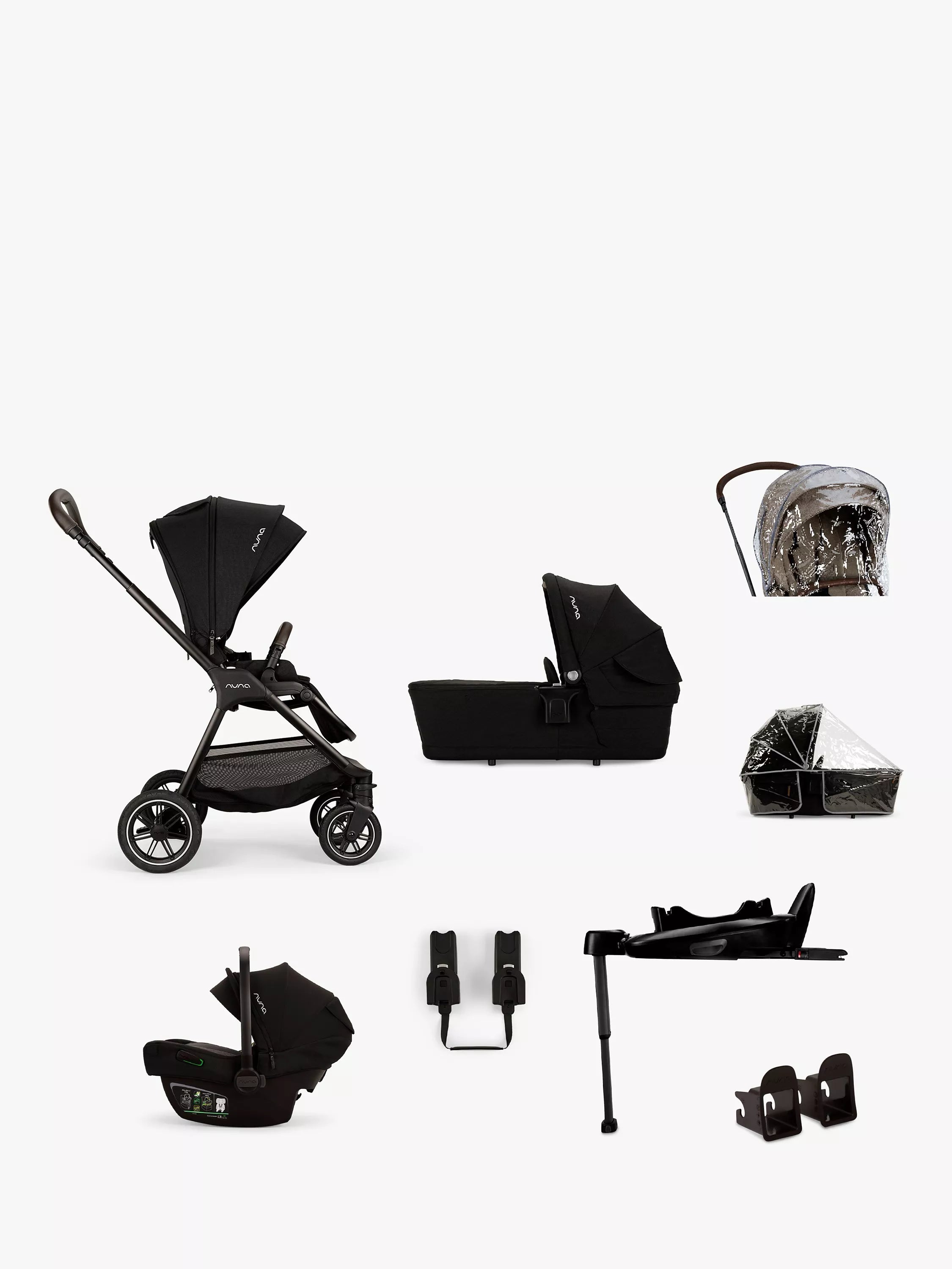 Nuna Triv NEXT Generation Pushchair, LYTL Carrycot & Pipa NEXT Car Seat with Base Bundle - McGrocer