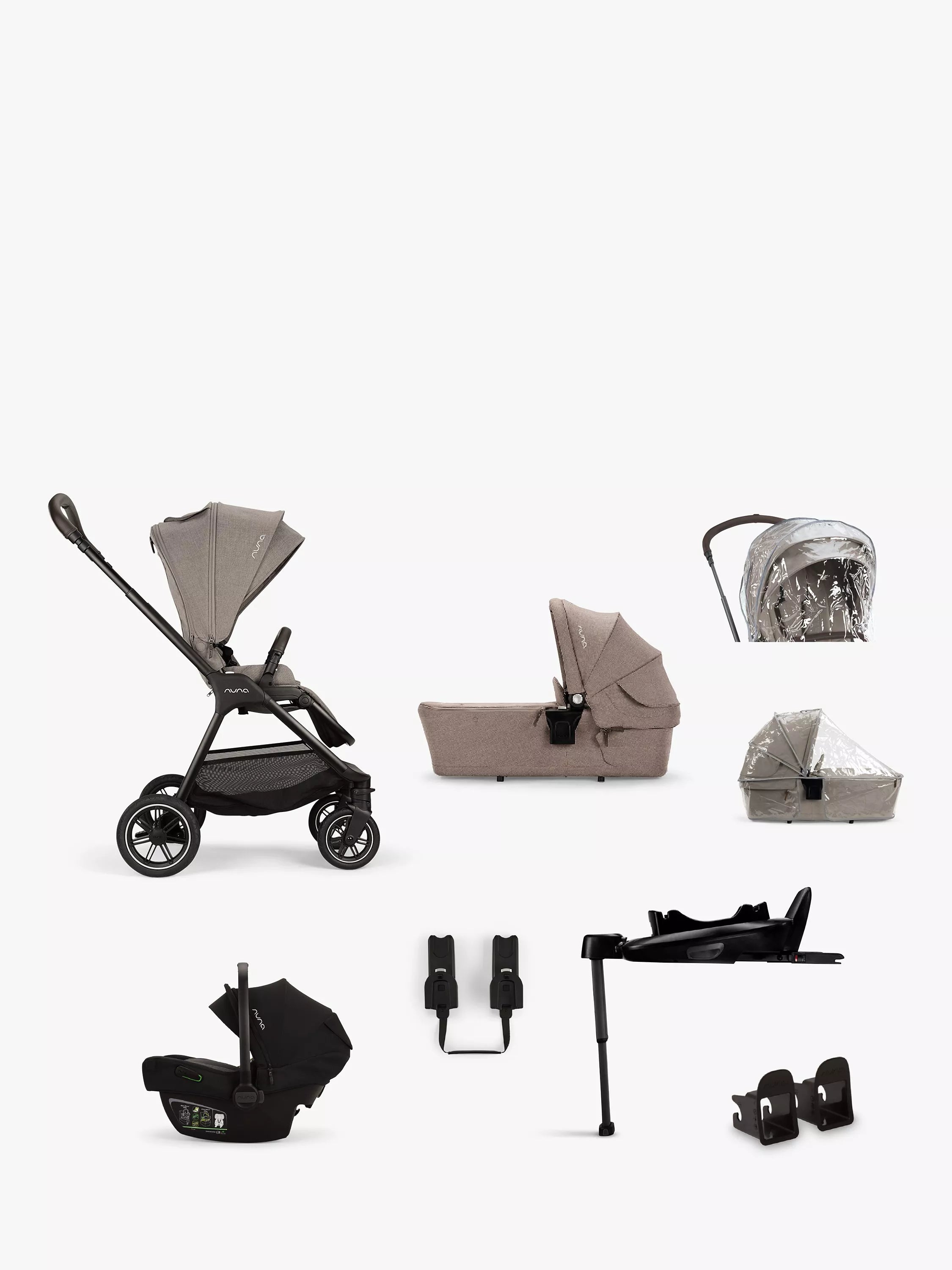 Nuna Triv NEXT Generation Pushchair, LYTL Carrycot & Pipa NEXT Car Seat with Base Bundle - McGrocer