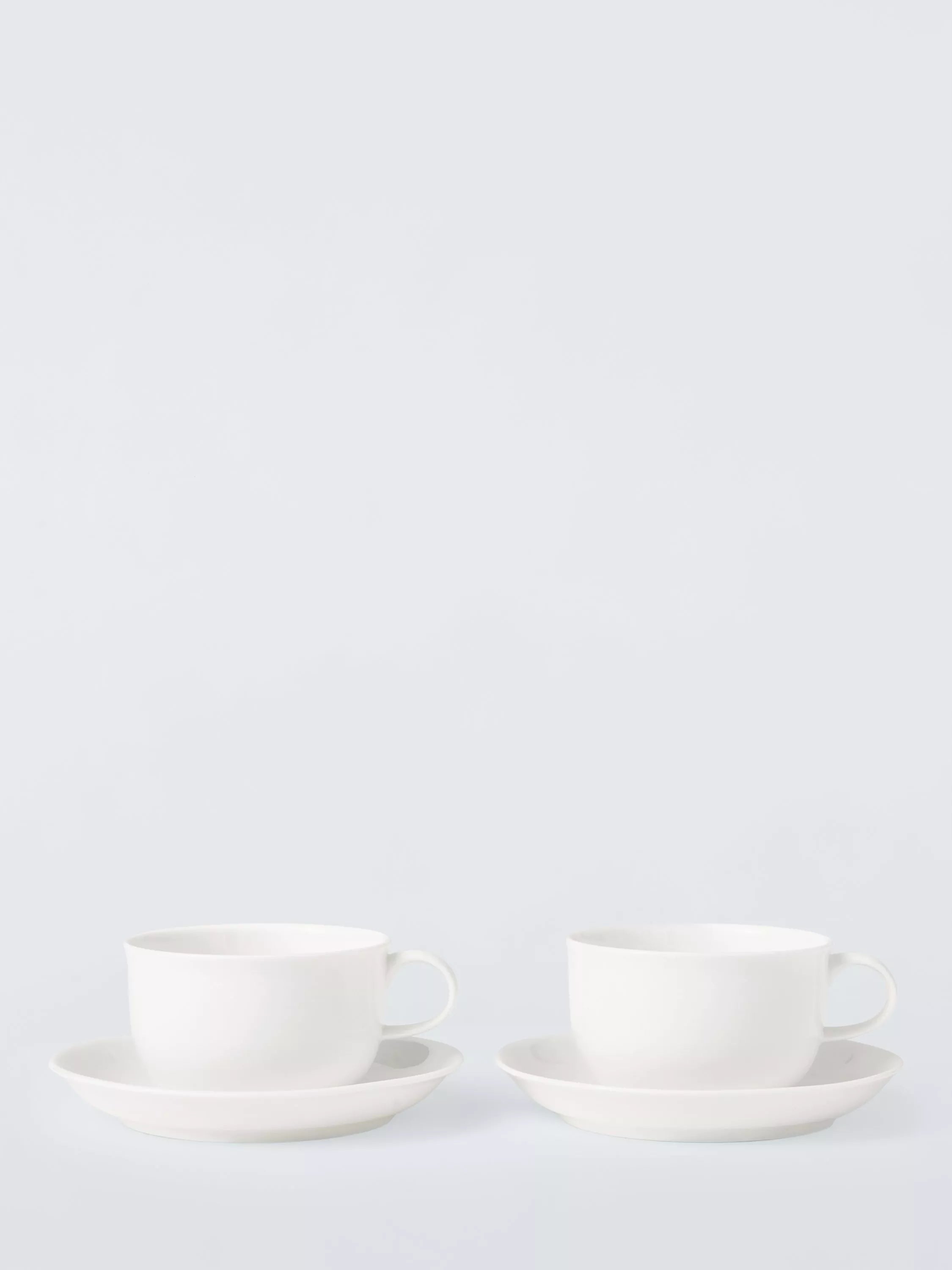 John Lewis + Queensberry Hunt Cupola Bone China Cup & Saucer, Set of 2, 280ml, White - McGrocer