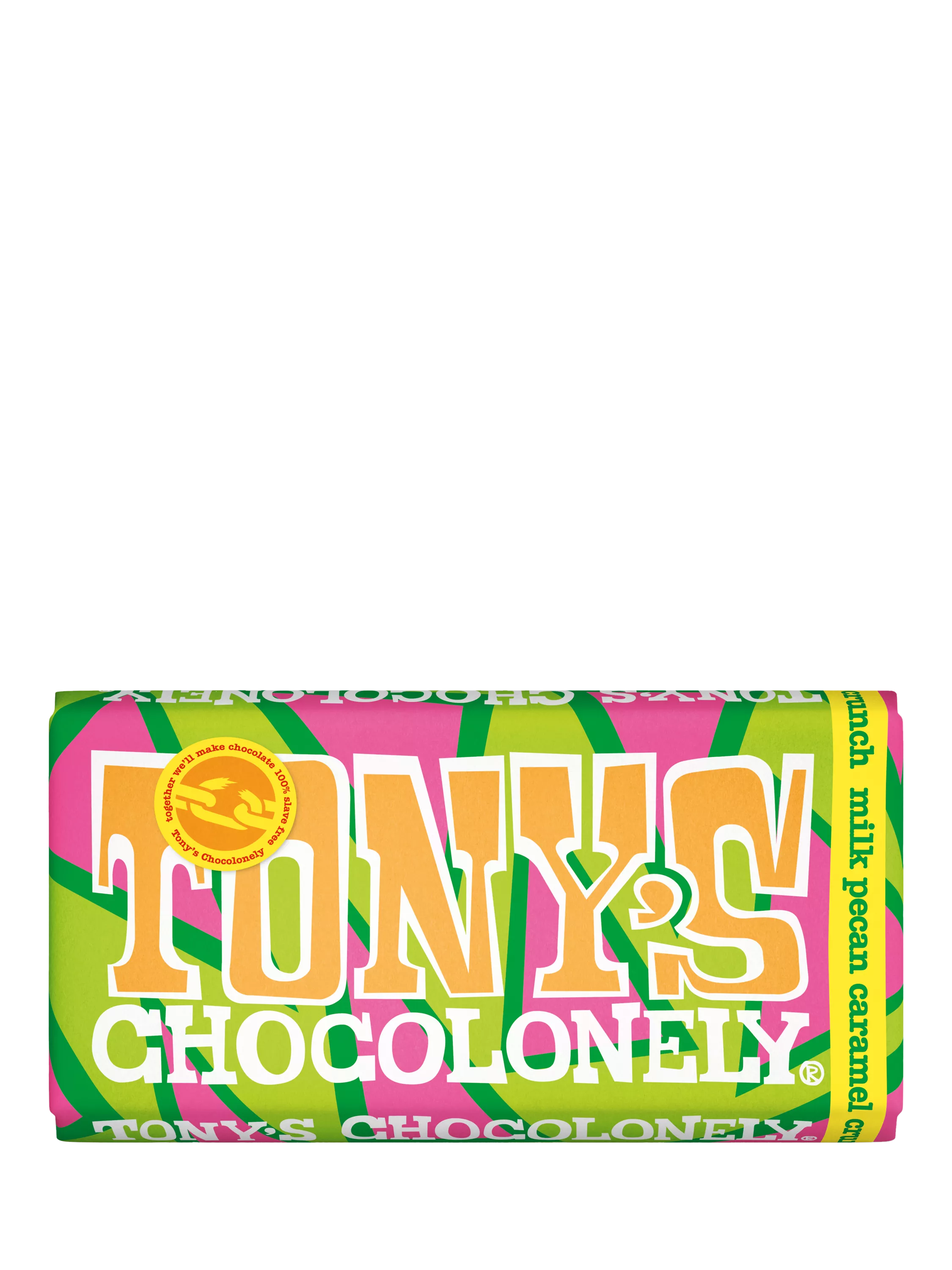 Tony's Chocolonely Milk Pecan Caramel Bar, 180g - McGrocer