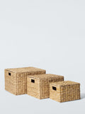 Bulrush Nesting Lidded Storage Basket Set Of 3