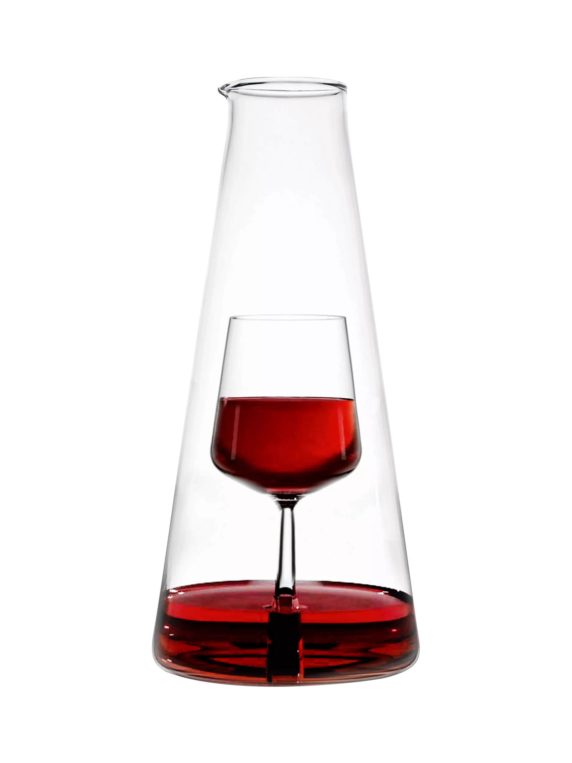 Ichendorf Milano Inbottiglia Wine Glass Decanter, 110ml, Clear/Red - McGrocer