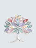 Jon Richard Tree Of Life Brooch Multi Silver