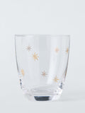 Etched Star Glass Tumbler 365Ml Gold Clear