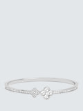 Jon Richard Pave Clover Bangle Silver