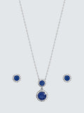 Jon Richard Cubic Zirconia Double Halo Sapphire Drop Box Set Silver