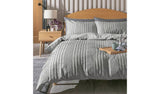 Argos Home Crinkle Grey Bedding Set - Double