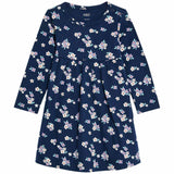 M&S Long Sleeve Floral Print Dress 0-3 M Navy