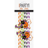Halloween Character Striped Paper Party Straws