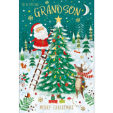 Grandson Santa Tree Christmas Card