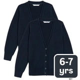 M&S 2PK COTTON CARDIGAN WITH STAYNEW 6-7 Y