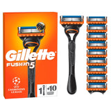Gillette Fusion Manual Razor + 10 Razor Blades Pack