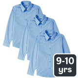 M&S Boys Slim Fit Easy to Iron Shirts, 9-10 Years, Blue