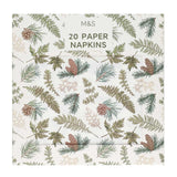 M&S Christmas Foliage Paper Napkins