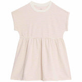 M&S Cotton Rich Striped Dress, 2-3 Years, Neutral