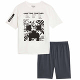 M&S Boys Minecraft Pyjamas, 8-9 Years, White