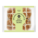 M&S 4 Bramley Apple Hot Cross Buns