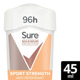 Sure Women Maximum Protection Anti-Perspirant Cream Stick Deodorant, Sport Strength 45ml