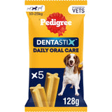 Pedigree Dentastix Daily Adult Medium Dog Treats Dental Sticks x5 128g