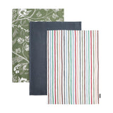 Habitat Pack of 3 Floral & Stripe Tea Towels