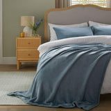 Sainsburys's Home Rustic Blue Fleece throw 125x150