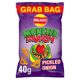 Walkers Monster Munch Pickled Onion Snacks Grab Bag Crisps 40g