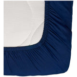Habitat Cotton Rich 180TC Plain Fitted Sheet - Navy