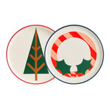 Habitat Festive Icons Decal Stoneware Side Plate Assortment